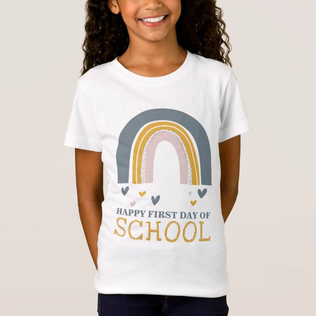 First day of School Rainbow back to school gift T-Shirt (Front)