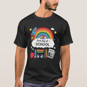 First Day Of School Rainbow Teachers Girls Boys T-Shirt