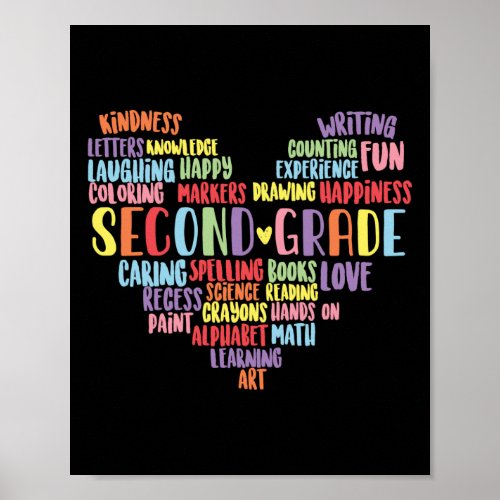 First Day Of School Second Grade Teacher Word Poster