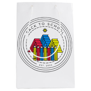 First Day Of School Shirt Book Mountain Pencil F Medium Gift Bag