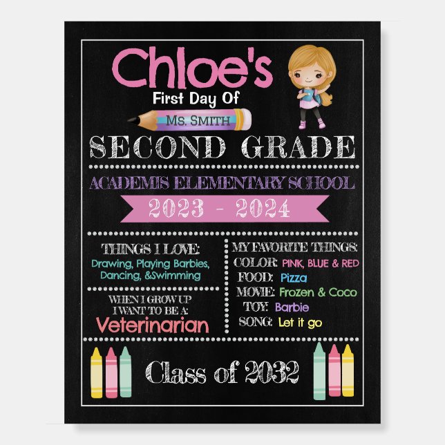 First Day of School Sign (Front)