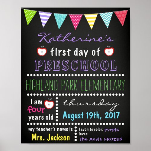 First Day of School Sign Chalkboard Back to School