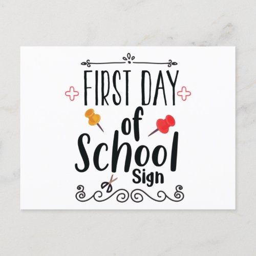 First Day of School Sign Postcard