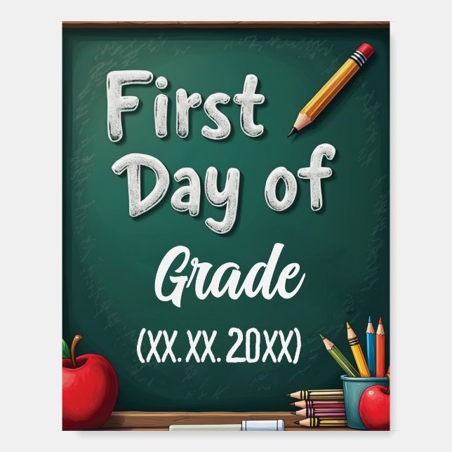 First Day of School Sign Template (Back)