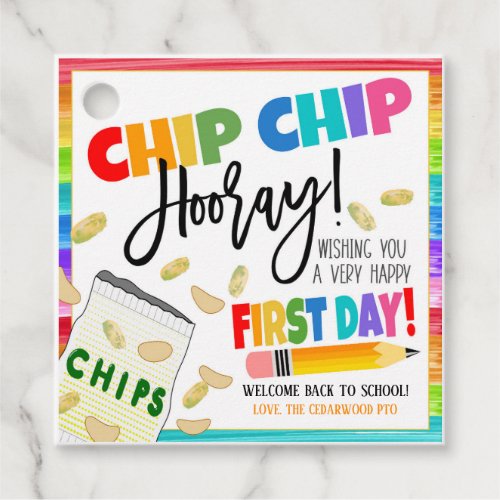 First Day Of School Teacher Chip Tags