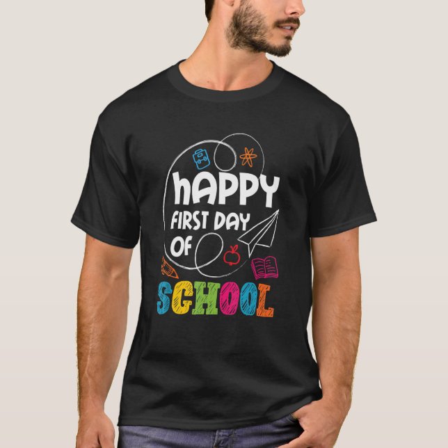 First Day Of School Teacher Student Kindergarten L T-Shirt (Front)