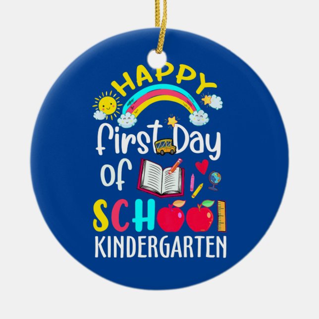 First Day Of School Team Kindergarten Squad Ceramic Ornament (Front)