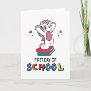 First day of school Unicorn Card