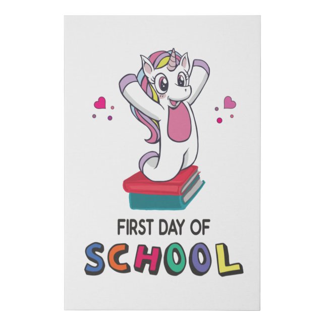 First day of school Unicorn Faux Canvas Print (Front)
