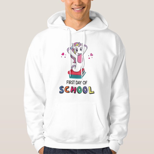 First day of school Unicorn Hoodie (Front)