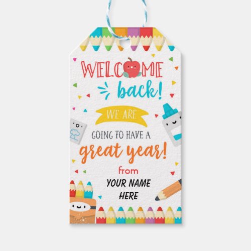 First Day of School Welcome Back To School  Gift Tags