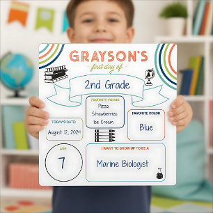 First Day of School Yearly Reusable Colorful Dry Erase Board