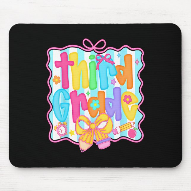 First Day Of Third Grade Floral Bundle For Teacher Mouse Pad (Front)