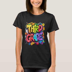First Day Of Third Grade Floral Bundle For Teacher T-Shirt