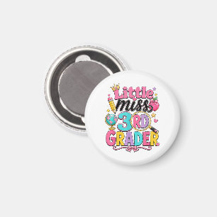 First Day of Third Little Miss 3rd Grader Magnet