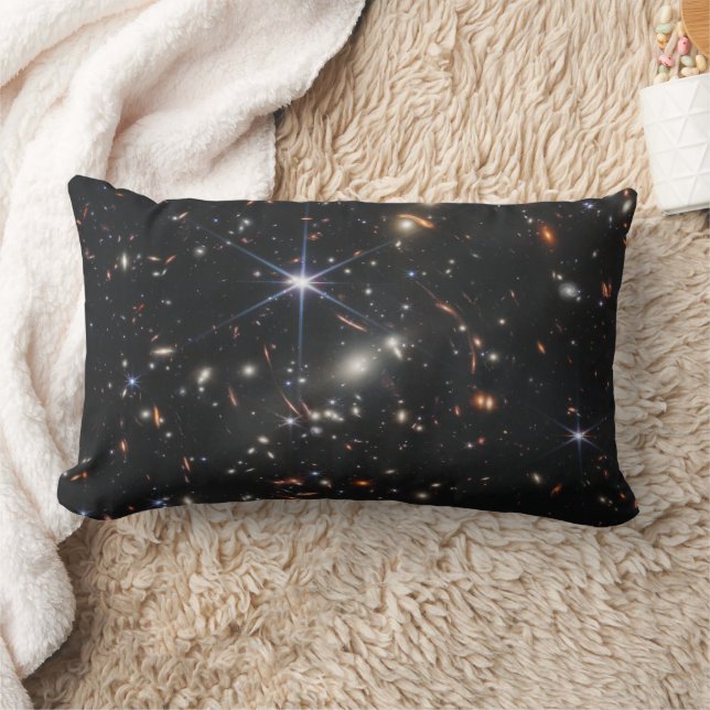First Deep Field of Universe from James webb Lumbar Pillow (Blanket)