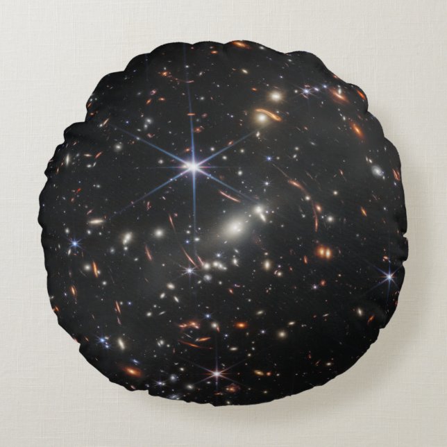 First Deep Field of Universe from James webb Round Pillow (Front)