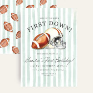First Down Birthday Evite, Editable Football Invit Invitation