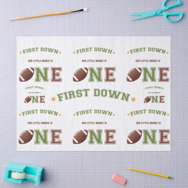 First Down First Birthday Football Tissue Paper (Craft)