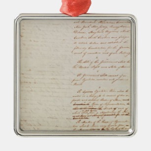 First draft of the Constitution of the U.S. Metal Ornament