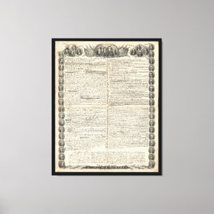 First Draft of the Declaration of Independence Canvas Print