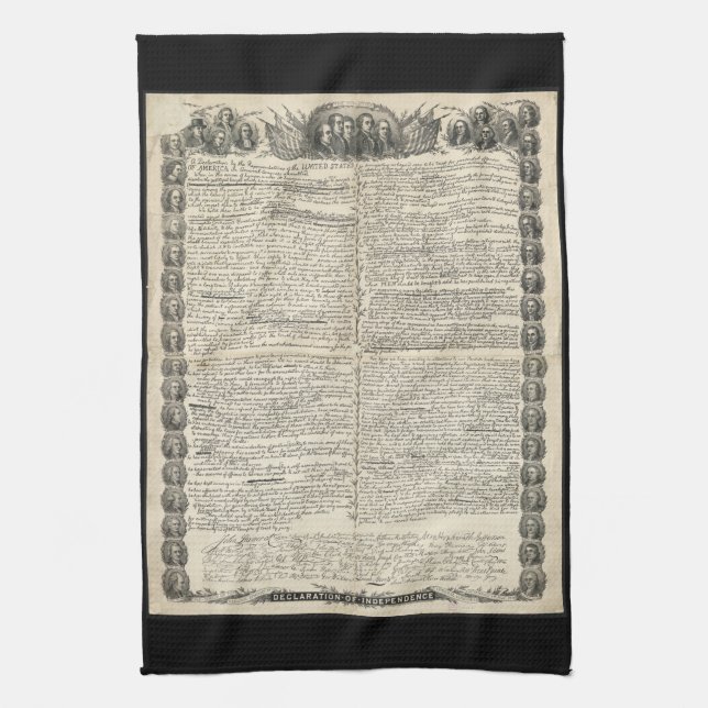 First Draft of the Declaration of Independence Kitchen Towel (Vertical)