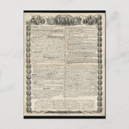 First Draft of the Declaration of Independence Postcard