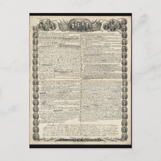 First Draft of the Declaration of Independence Postcard (Front)