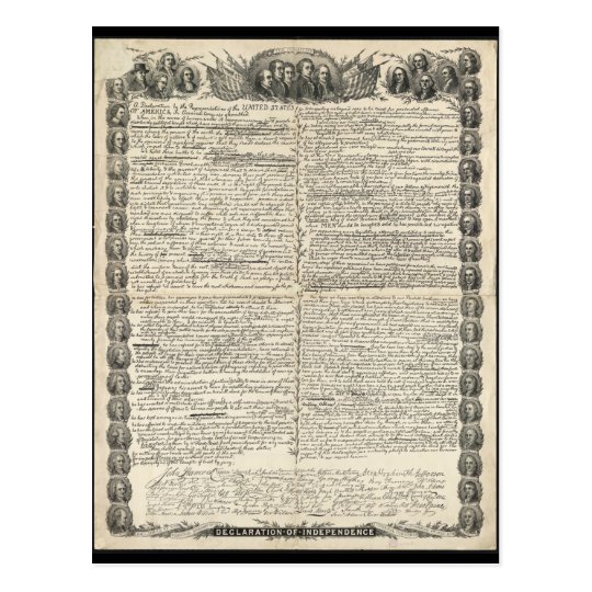 First Draft of the Declaration of Independence Postcard | Zazzle.com