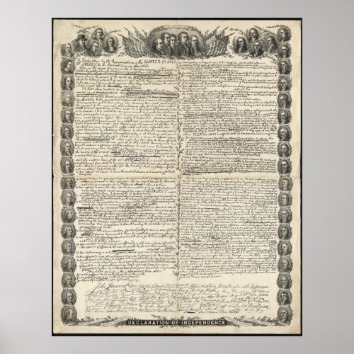 First Draft of the Declaration of Independence Poster