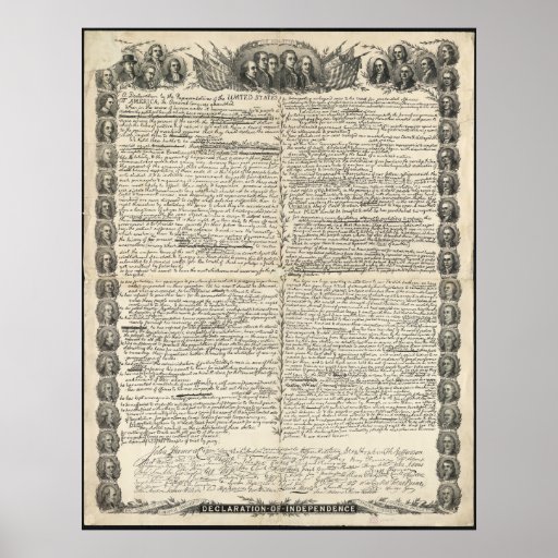 First Draft of the Declaration of Independence Poster | Zazzle