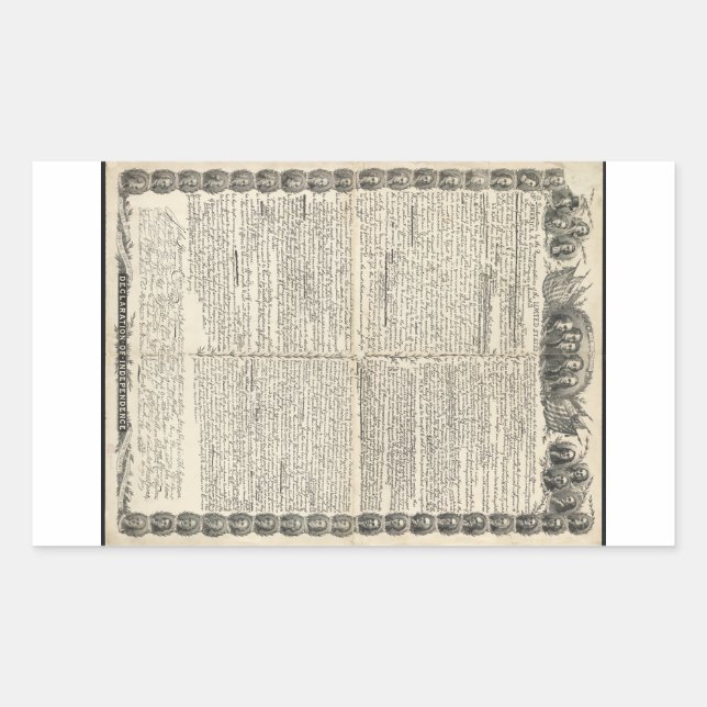 First Draft of the Declaration of Independence Rectangular Sticker (Front)