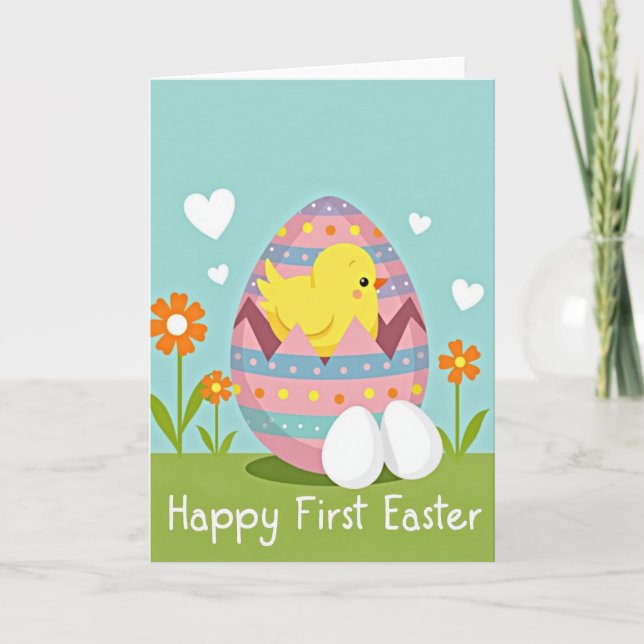 First Easter Baby Bird Egg Card (Front)