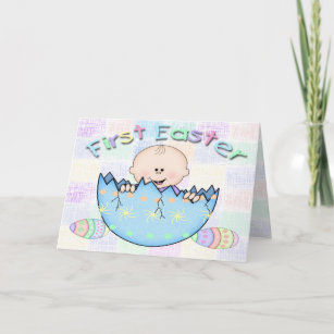 First Easter Baby Boy Greeting Card