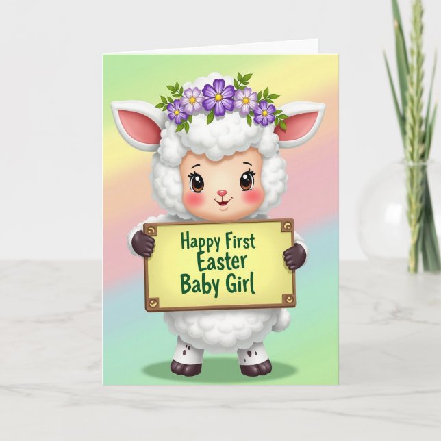 First Easter Baby Girl Card (Front)