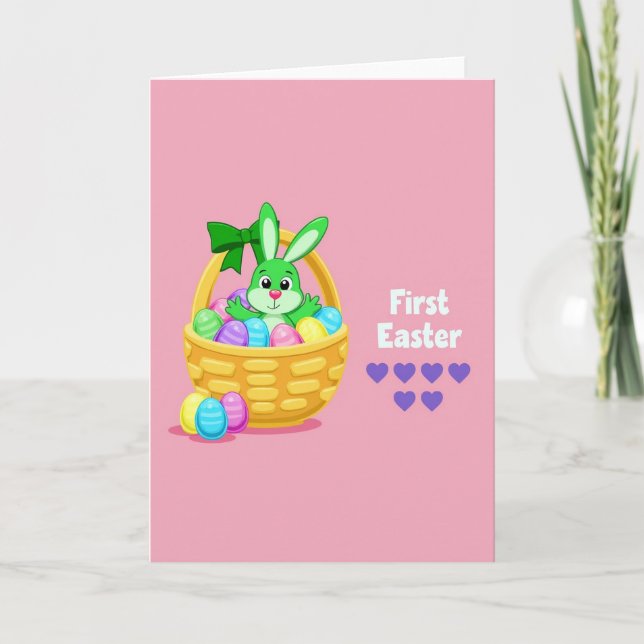 First Easter Bunny Basket Card (Front)
