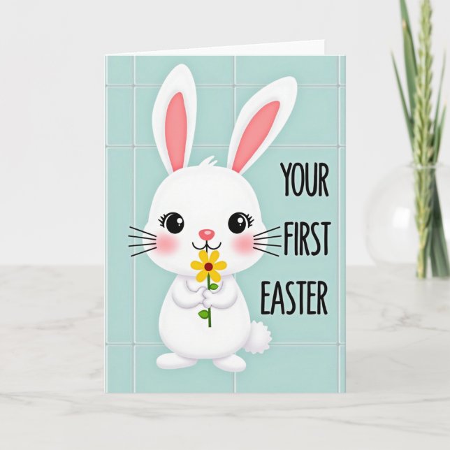 First Easter Bunny Greeting Card (Front)
