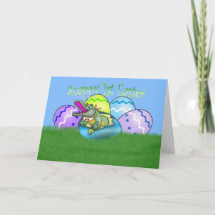 first Easter card, 1st Easter crocodile Holiday Card
