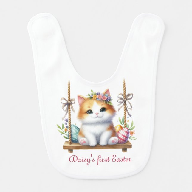 First Easter Girl Baby Bib (Front)