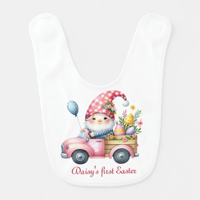 First Easter Girl Baby Bib (Front)