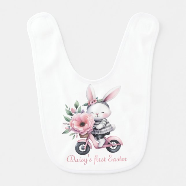 First Easter Girl Baby Bib (Front)