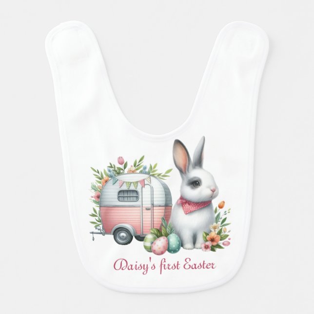 First Easter Girl Baby Bib (Front)