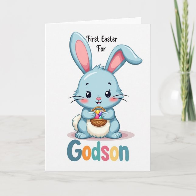 First Easter Godson Cute Card (Front)