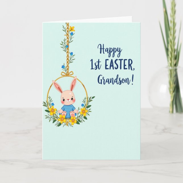 First Easter Grandson Bunny Card (Front)