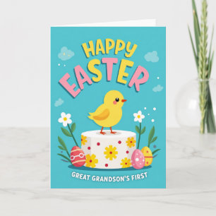 First Easter Grandson Celebration Card
