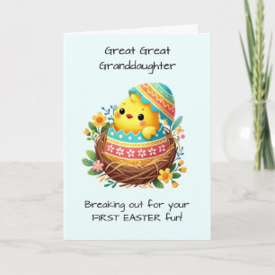 First Easter Great Great Granddaughter Easter Chic Card