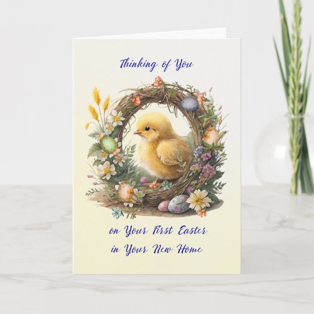 First Easter in Your New Home Chick in Grapevine Card (Front)