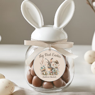 First Easter Jack Rabbit Classic Round Sticker