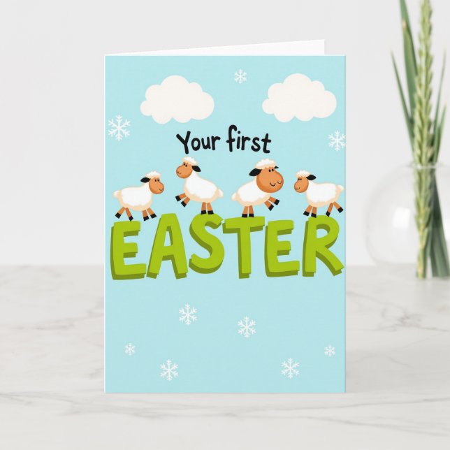 First Easter Lambs Pattern Card (Front)