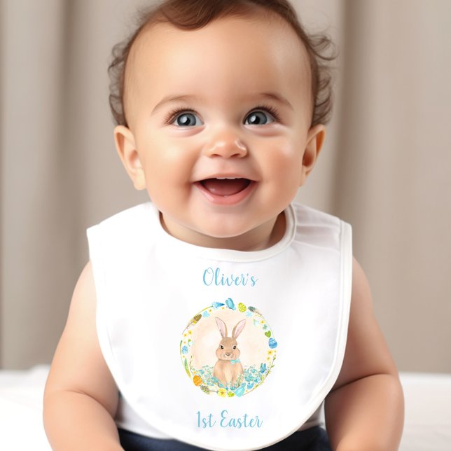 First Easter Personalized Baby boy Baby Bib (First Easter Personalized Baby boy Baby Bib)